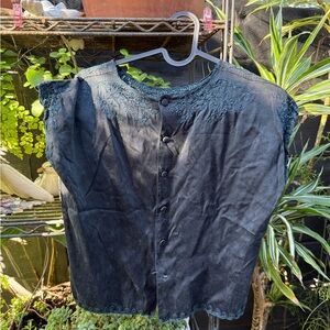 Elegant Black Lace Women's Top